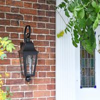 "Cleobury" Black Wall Lantern in full 
