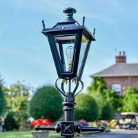 Close up of Black Dorchester Lantern 