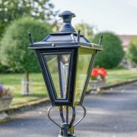 Close up of Black Dorchester Lantern 
