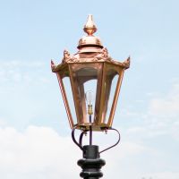 Large Copper Hexagonal Victorian Lamp Post Top