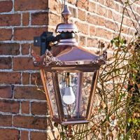Copper Victorian Top Fix Wall Light On Corner Bracket