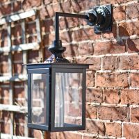 Black wall mounted hanging square lantern