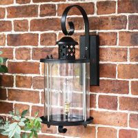 Black Suspended Cylindrical Wall Lantern