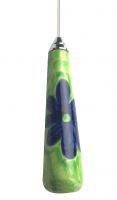 Green Grass of Home Ceramic Light Pull with Blue Flower