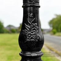 "Lord Hadrian" Antique Black Cast Iron Ornate Lamp Post 3.1m - Close Up