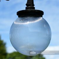 "Lady Celaeno" Black Ornate Cast Iron Globe Lamp Post 2.5m - Close Up Of Luminaire