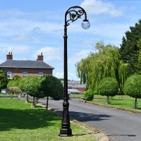 "Lady Athena" Deluxe Black Cast Iron Globe Lamp Post 3m