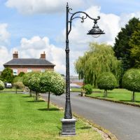 "Lord Arian" Antique Silver Ornate Gothic Cast Iron Lamp Post 2.5m
