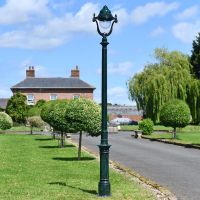 Antique Green Opulent Cast Iron Lamp Post