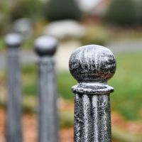 Close up of driveway bollard top 