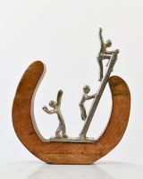 The Liberation Cast Aluminium and Mango Wood Sculpture