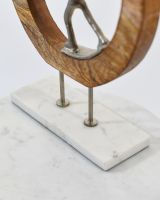 Close up of marble base on home decor sculpture