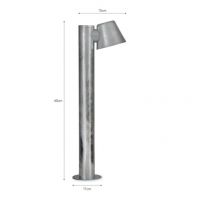 Galvanised Steel Modern Pathway Pillar Light Measurements