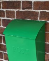 Top Of The Lockable Green Billingham Wall Mounted Post Box