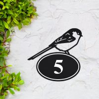 Long-Tailed Tit House Number Sign