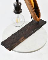 Close up of Yellow Loom Bobbin Table Lamp base