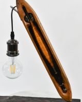 Close up of Yellow Loom Bobbin Table Lamp stand