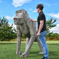 “Lord Greystoke” Stunning Silverback Gorilla Sculpture - Bronze in Situ