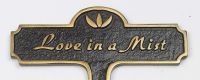 "Love In a Mist" Brass Garden Plant Marker