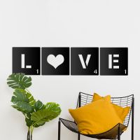 "LOVE" Scrabble Square Letters in Situ in the Home