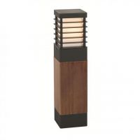"Scandinavian" Wood and Steel Bollard Light Created From Wood and Steel 