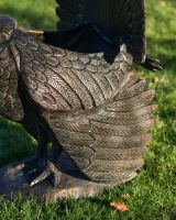 Close up of Bronze "Lurkey" Turkey Flower Planter Wing