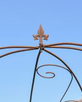 Close up of ornate top on garden gazebo