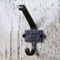 Iron Coat Hook With "Made In Hull" Imprinted Into The Back Plate