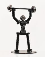 Recycled Metal Bodybuilding Sculpture