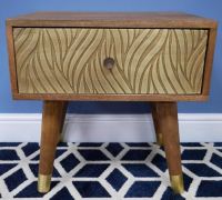 51cm Mango Wood & Brass Bedside Cabinet