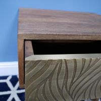 Close-Up of Open Drawer on Bedside Cabinet