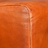 Close-up of the Tan Goat Leather on the Stool