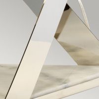 Close Up of Steel and Marble Lamp 