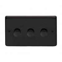 Triple Dimmer Light Switch Finished in a Matt Black