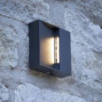 Contemporary Square "Eyelid" Light Positioned Sideways on a Wall