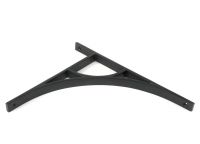 Close-Up of Matte Black "Ascension" Arched Crescent Shelf Bracket - 314mm x 250mm