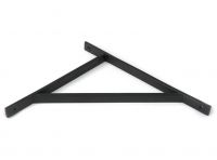 Close-Up of Matte Black "Claremont" Traditional Shelf Bracket - 314mm x 250mm