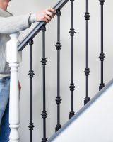 Matte Black "Enfield" Double Knuckle Stair Spindles to Scale