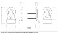 Matte Black Back-To-Back Euro Door Pull Dimensions
