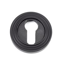 Matte Black Layered Beehive Circular Euro Escutcheon