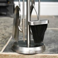 Matte Pewter Companion Set With Urn Handles Close Up