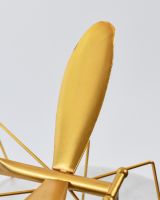 Close up of wing detail on recycled metal art sculpture