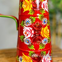 Close-up of the Hand Painted Rose Design