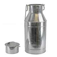 Galvanised narrowboat Milk churn with lid
