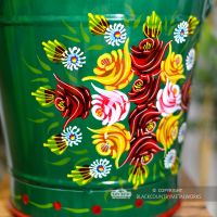 Close-up of the Hand Painted Rose Design