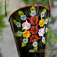 “Daintree” Hand Painted Iron Narrowboat Coal Hod or Umbrella Stand - Black 