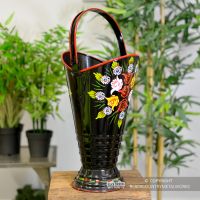 “Daintree” Hand Painted Iron Narrowboat Coal Hod or Umbrella Stand - Black 