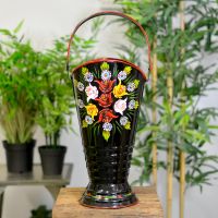 “Daintree” Hand Painted Iron Narrowboat Coal Hod or Umbrella Stand - Black 