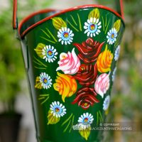 Close-up of the Hand Painted rose Design