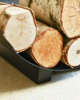 Close Up Of "Media Luna" Contemporary Log Holder In Use